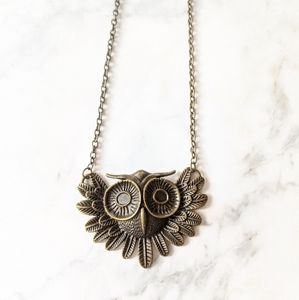 🦄BUY 2 GET 2 FREE! Owl rustic looking fashion necklace
